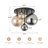 Bertina 5-Light Modern Globe Glass Shade Dimmable Semi Flush Mount Light