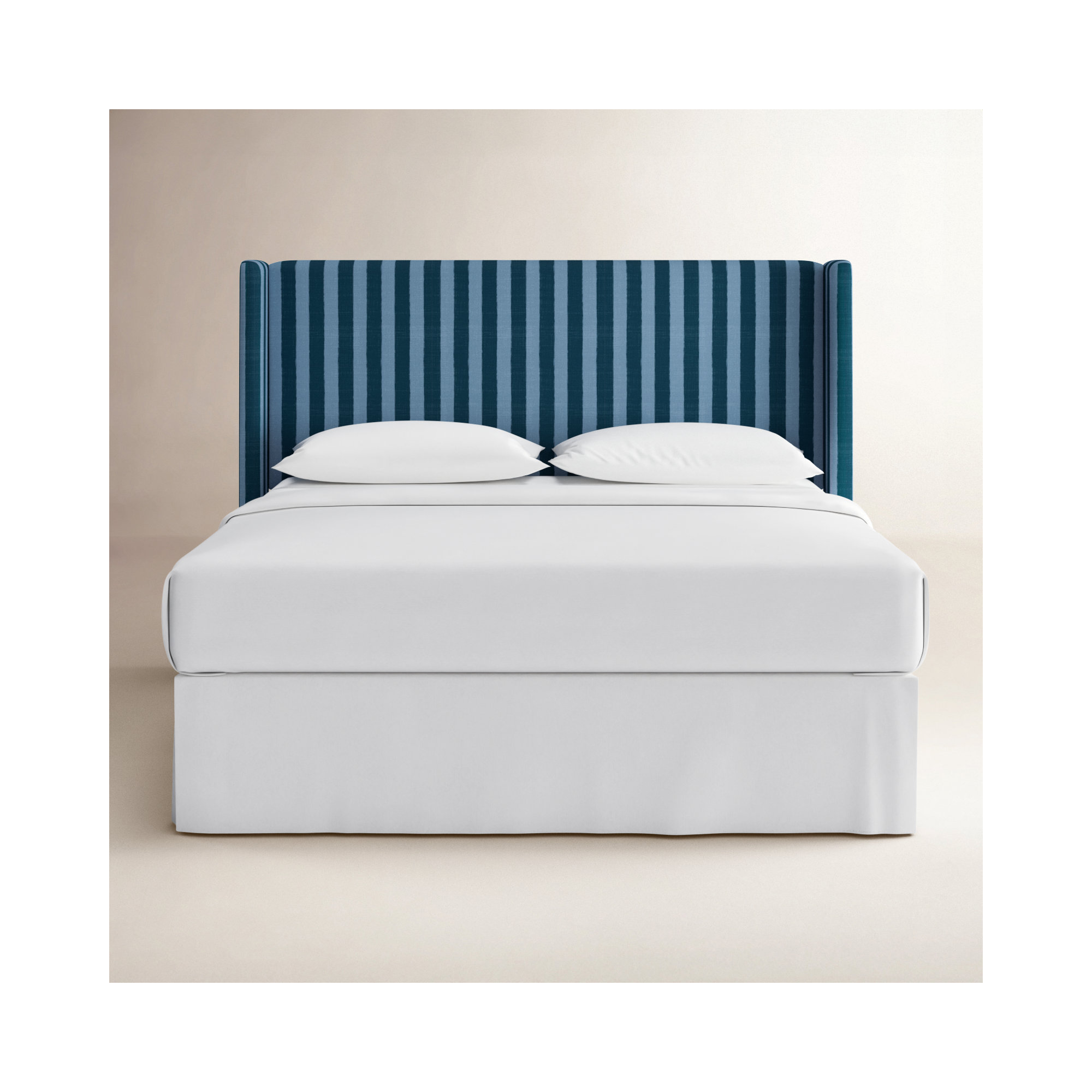 Tilly Upholstered Headboard, King, Brush Canopy Tonal Blue