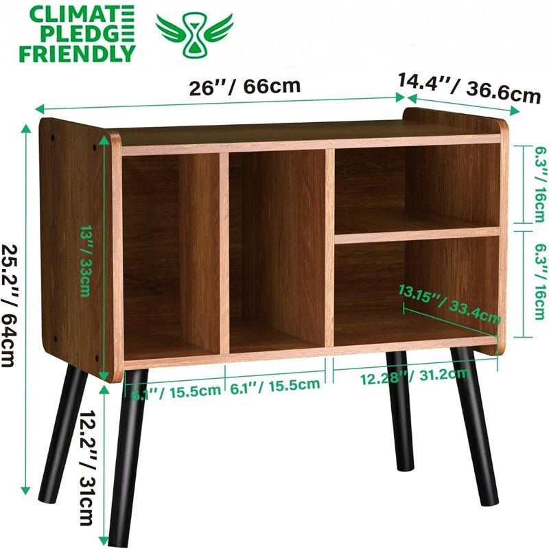64cm H Media Shelves, Brown