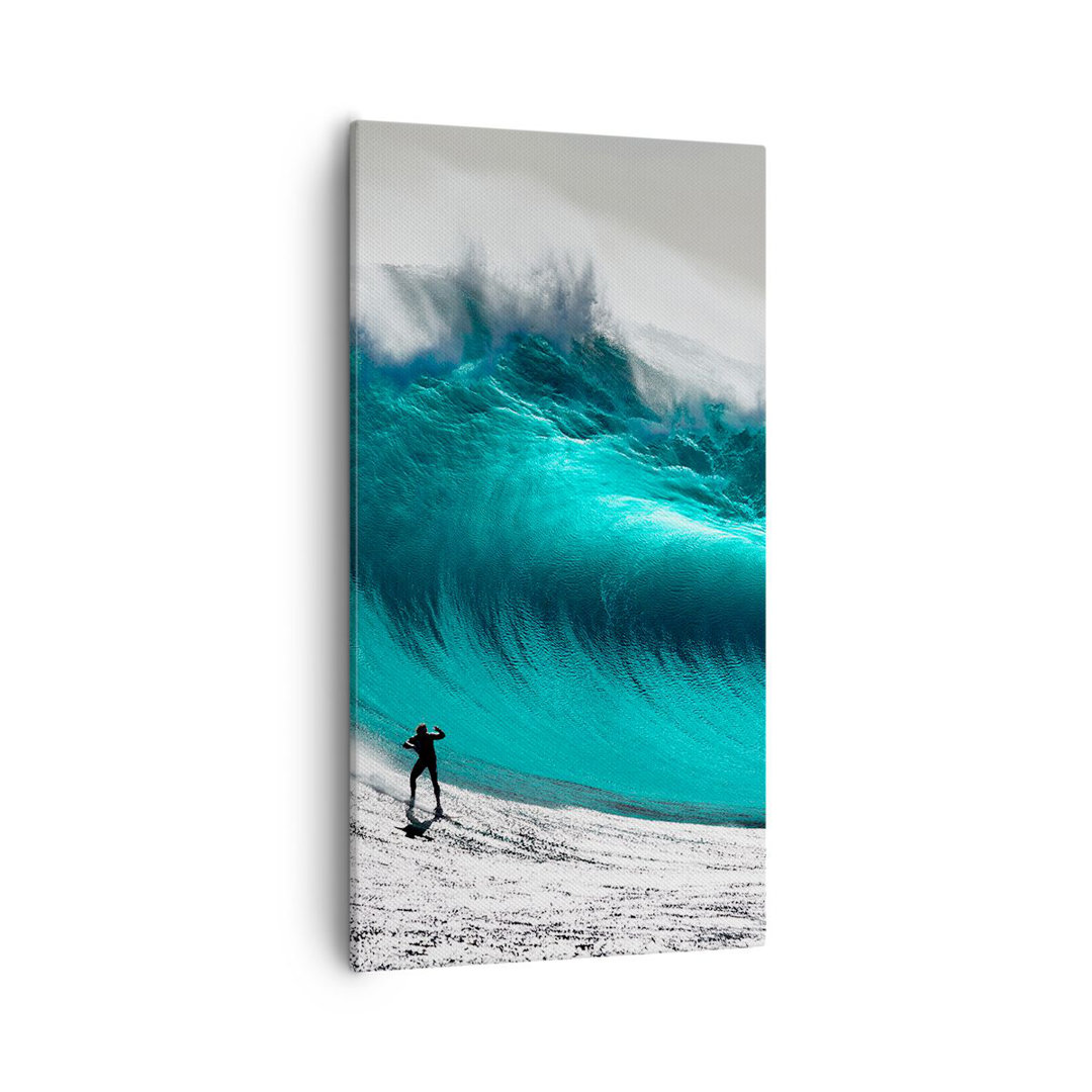 Leinwandbild Surfing Wave Turquoise