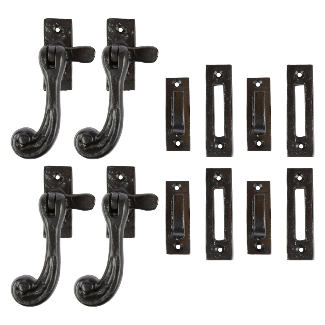 Hammer & Tongs - Rustic Window Fastener - Left Handed - W45mm x H110mm - Black