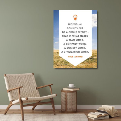 Art sur toile tendue avec Triny ArtsyQuotes, Vince Lombardi