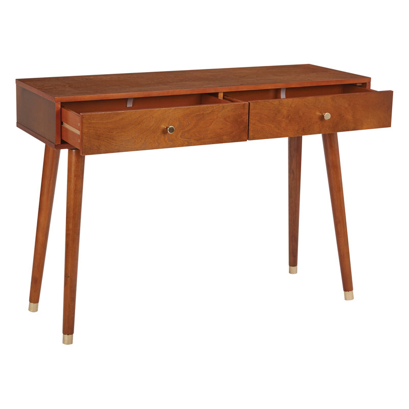 Console en bois massif Yearby, Noyer