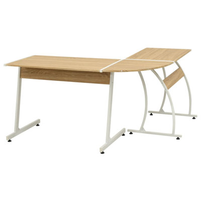 L-Shaped Metal Base Writing Desk