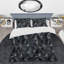 Ensemble de housse de couette noir à motif géométrique triangulaire I - Glam-109149873
