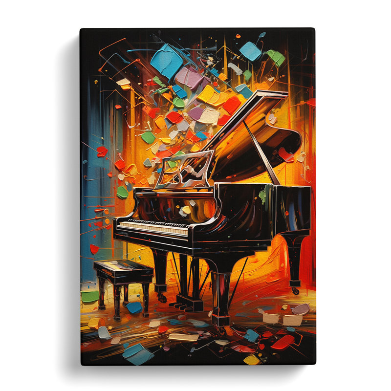 Piano Hard Edge Painting - Wrapped Canvas, 60cm H x 40cm W x 3cm D
