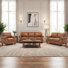 Glenloft 3 Piece Faux Leather Sofa Set For Living Room Couch Loveseat Chair Set