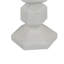 Porte-bougie de table, formes géométriques empilées, résine blanche 18 po