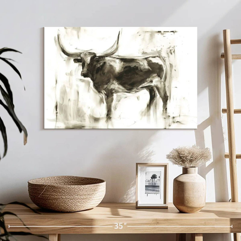 Longhorn Study I, 16" H x 24" W