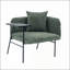 Fauteuil de détente avec petite table et coussin de dossier, canapé une place moderne et capitonné pour salon, chambre ou jardin-47478079