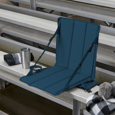 ARDEN Heated Stadium Seat, Foldable, Lightweight With Carrying Strap, Foam Cushion For Comfort, Adjustable, Back Support, Multi-Functional Use As Stadium Seat or Seat Pad, Navy