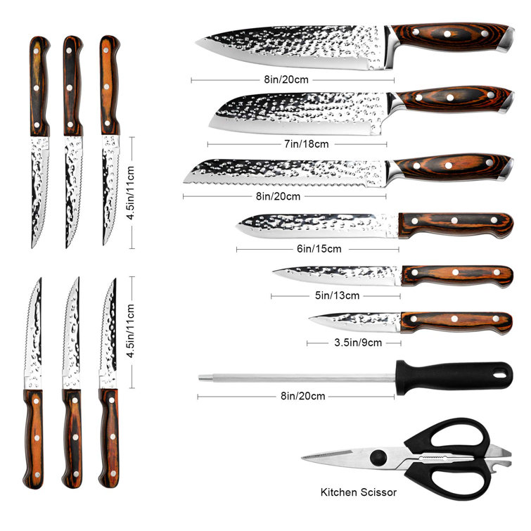 Fish Hunter 16 Piece Stainless Steel Knife Block Set