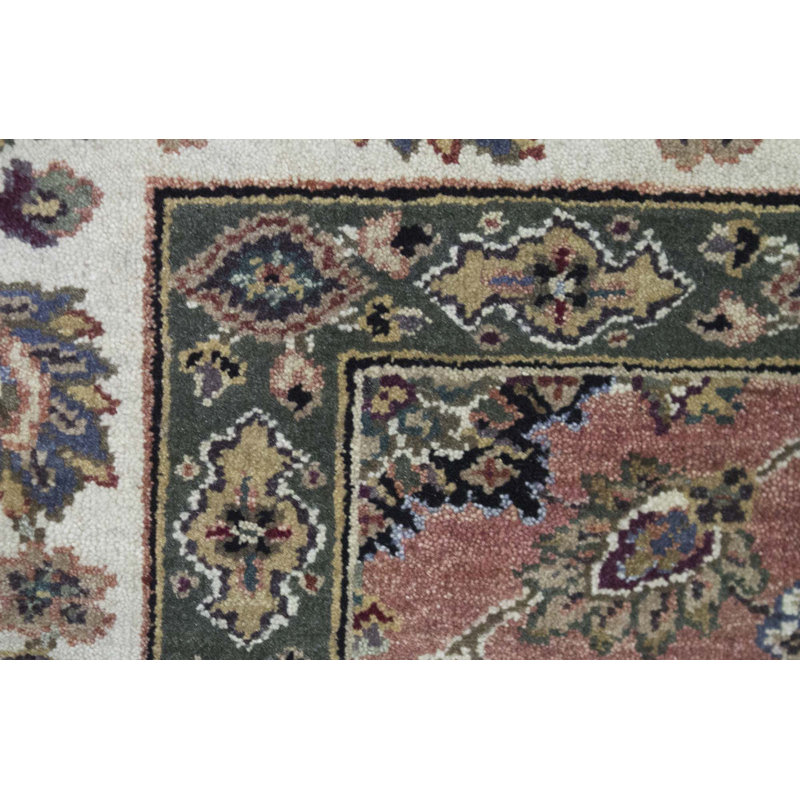 Tapis rouille et ivoire de haute qualité noué à la main