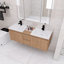 Ensemble de meuble-lavabo mural 60 po avec lavabo en résine, porte à fermeture en douceur et tiroirs
