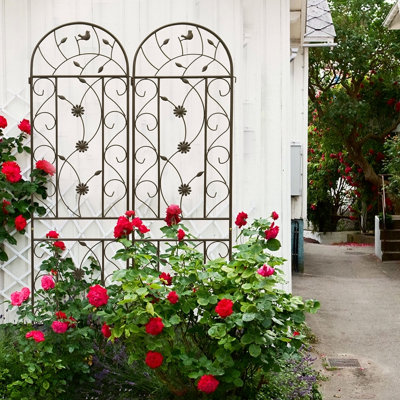 2 Pack Metal Garden Trellis Rustproof Trellis For Climbing Plants Outdoor Flower Support