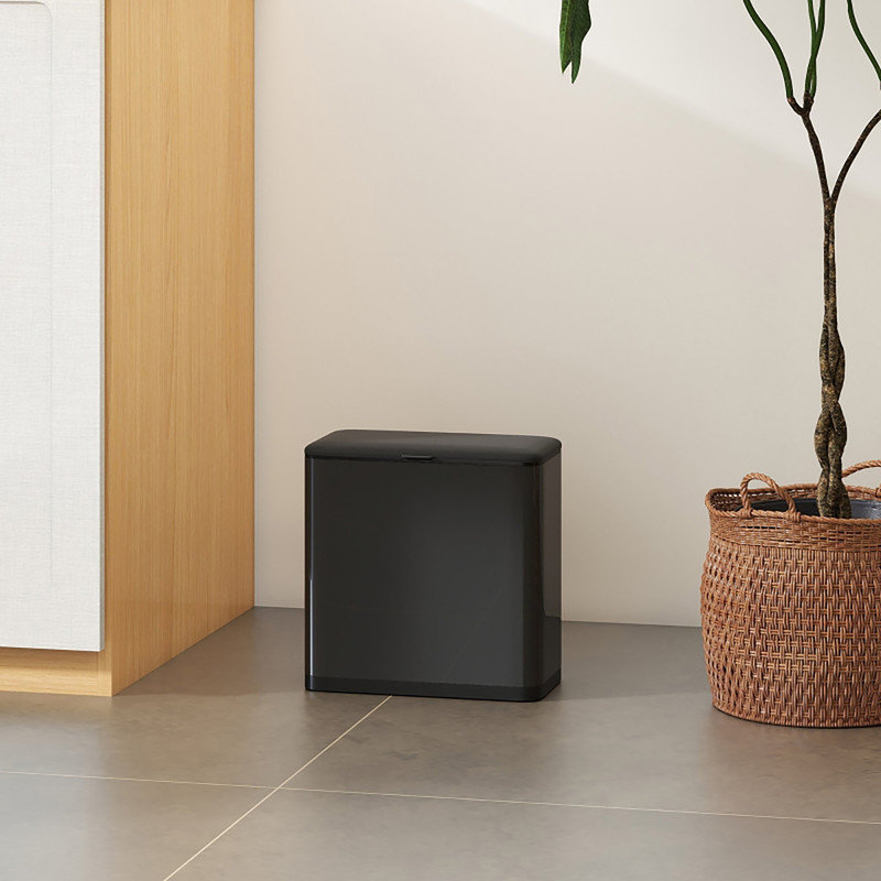 Stainless Steel Kitchen Trash Can, Black