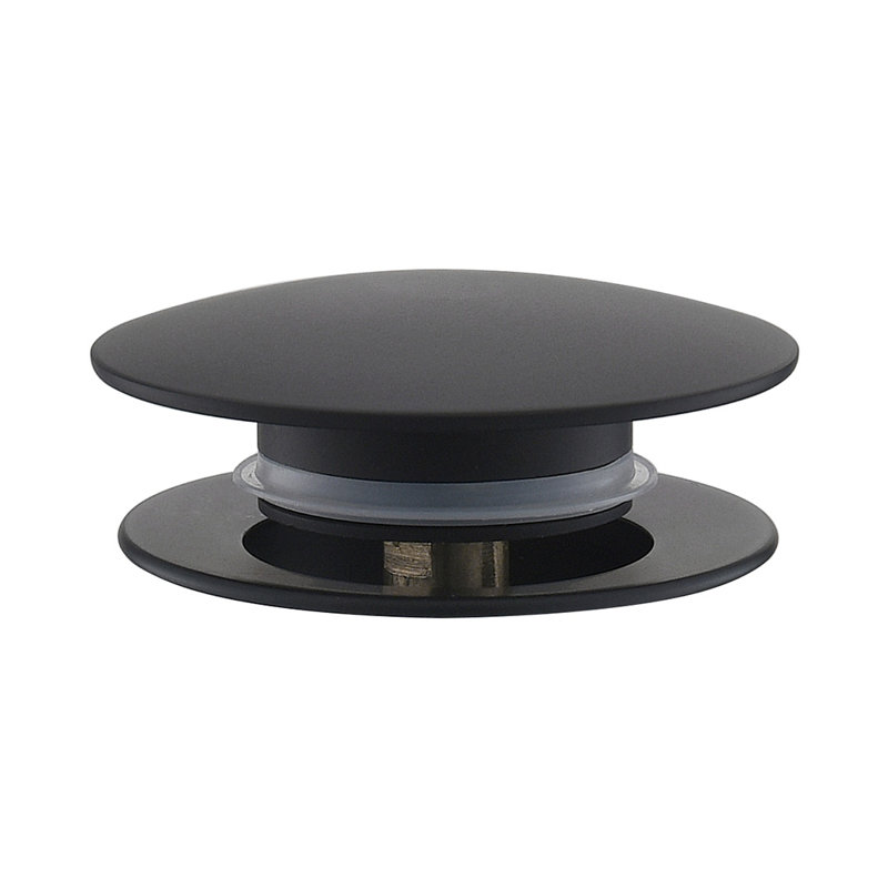 Bouchon de vidange de salle de bain avec trop-plein Pop-Up, Noir mat