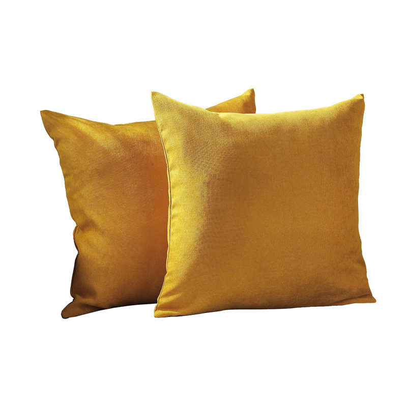 Housses de coussin décoratif, H 16 po x l 16 po, Jaune moutarde