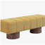 Chaise de salle à manger, aucun assemblage requis, siège de chambre à coucher en velours jaune, pieds en bois, capacité de poids de 300 livres