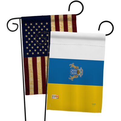 Canary Islands Impressions Decorative 2-Sided Polyester 19 x 13 in. 2 Piece Garden Flag Set -  Breeze Decor, BD-CY-GP-108375-IP-BOAA-D-US15-BD