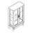 2 Doors Curio Cabinet With Tempered Glass Doors, Curio Cabinets With Mirrored Back Panel And Adjustable Shelves,Ed Display Cabinet For Home, Office Bulb Included-929971264