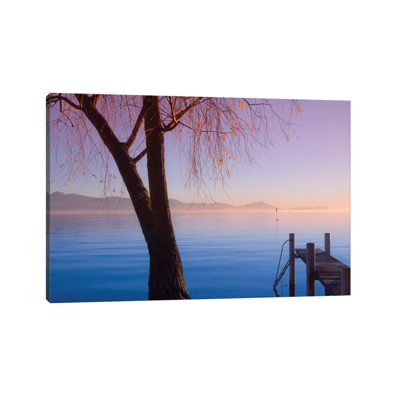 Seascape And Poetic Sunset by Beli - Wrapped Canvas Print, 30.48 cm H x 45.72 cm W