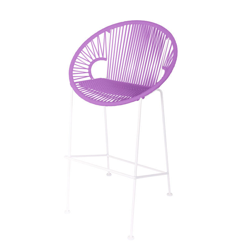 Tabouret de bar Alaena Puerto, Blanc, Orchidée