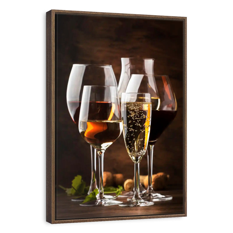 Variety Of Wine, 21" x 31", Floating Frame Walnut