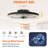 Decorative LED Ceiling Fan Light – Modern Flush Mount With Crystal-Inspired Acrylic Ring, Hidden Blades, Remote Control, And Dimmable Light For Stylish Homes (Black)-761064937