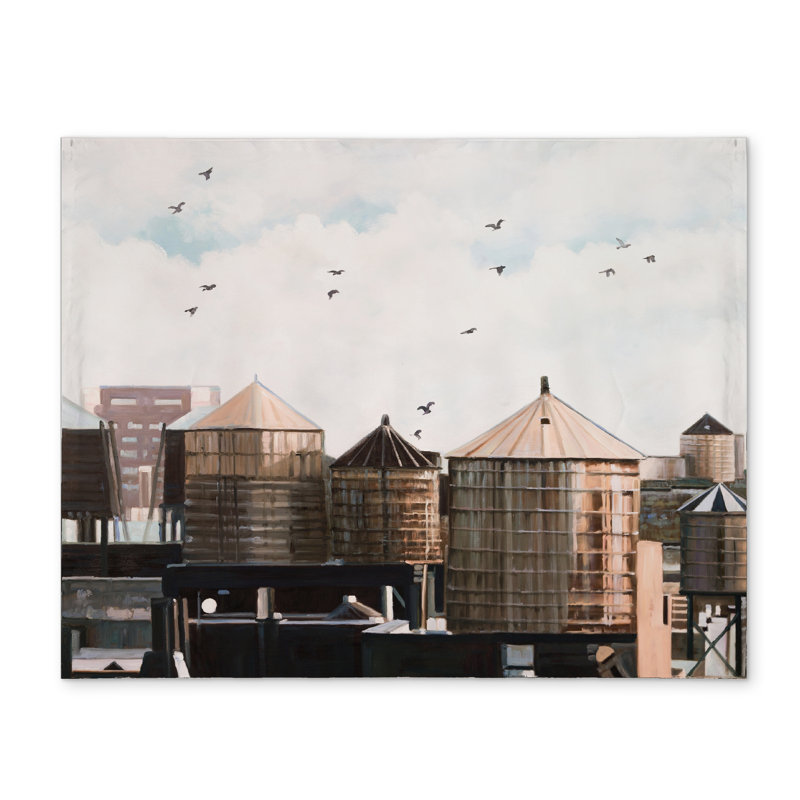 Water Towers Blue Polyester Placemat | Home Decor Essential