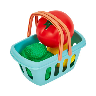 Jouet caisse enregistreuse pour enfants - ensemble de jeu de 30 pièces pour jouer avec épicerie avec argent, nourriture pour tout-petits et panier pour enfants de 3 ans et plus par Hey! Jouez!