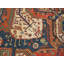 attractive Red Rust Color with Symmetric Design Antique Caucasian Sumak Rug