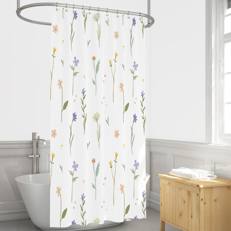 Floral Shower Curtain, 83" H x 70" W