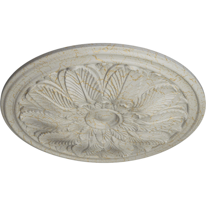 Médaillon de plafond de 22 22 pi 8 po x P 1 3/4 po (convient aux auvents jusqu'à 3 1/4 po), Pot de crème craquelé