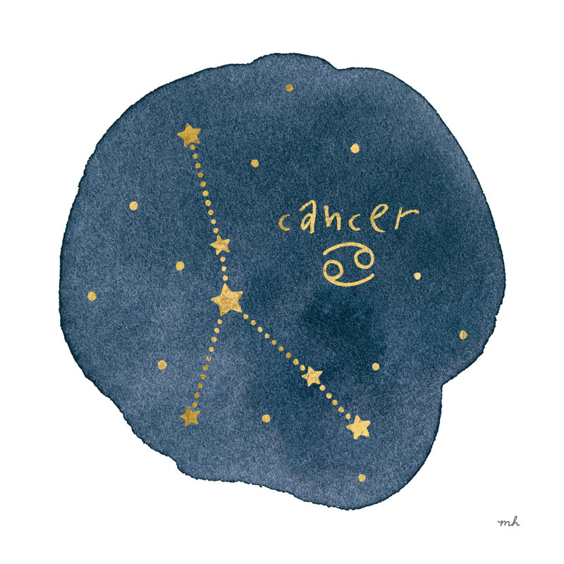 Horoscope Cancer by Moira Chocolate - Wrapped Canvas Painting, 91cm H x 91cm W