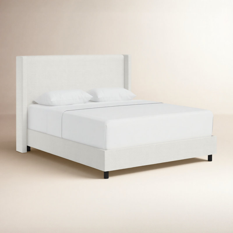 Hanson Upholstered Wingback Bed, Queen, Classic Ivory Boucle