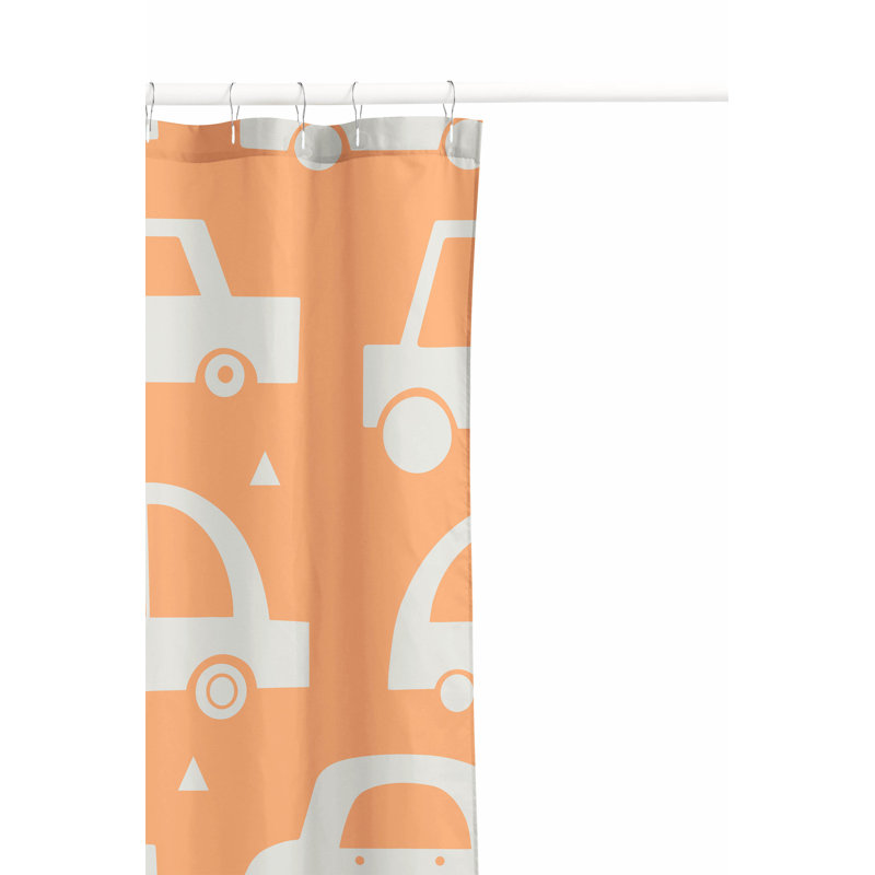 Driveway Ultra-Thin Lightweight Shower Curtain, Orange/Peach