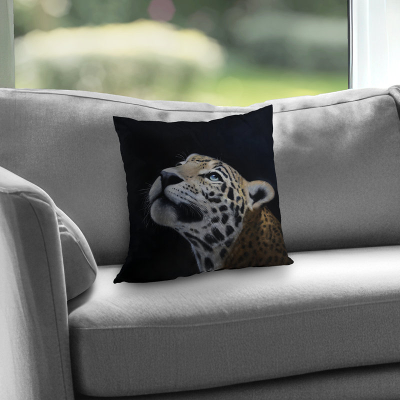 Realistic leopard face throw pillow - African feline – Poly Twill Throw Pillow with Insert, Double-Sided Print