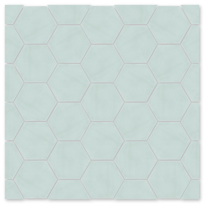 Solid Hex 8" x 9" Cement Wall & Floor Tile, Atmosphere