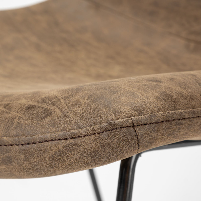 Chaise d'appoint rembourrée Evadine, Brun pâle, Noir mat