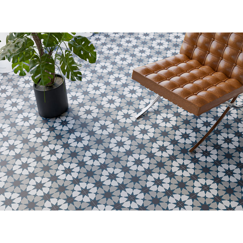Monbleu Quellion 8-in. Patterned Look Matte Porcelain Floor & Wall Tile