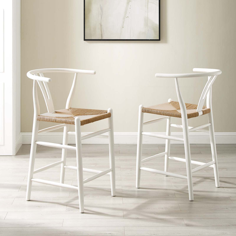Tabouret de bar Amish, Blanc, 2, Tabouret de bar (hauteur de 37 po)