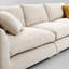 Canapé modulaire en chenille crème et blanc-2027839559