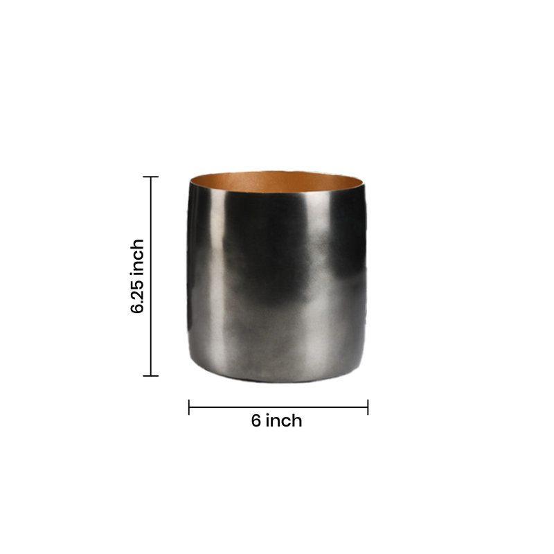 Vase en nickel noir Orren Ellis Sleek