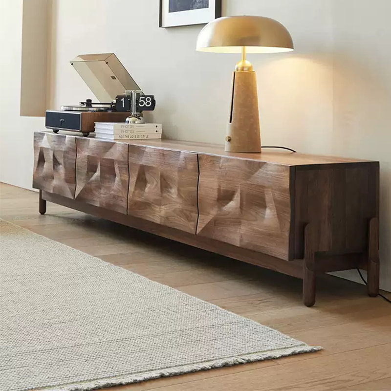 Meuble télé grande capacité de style nordique, H 18,11 po x l 90,55 po x P 15,74 po