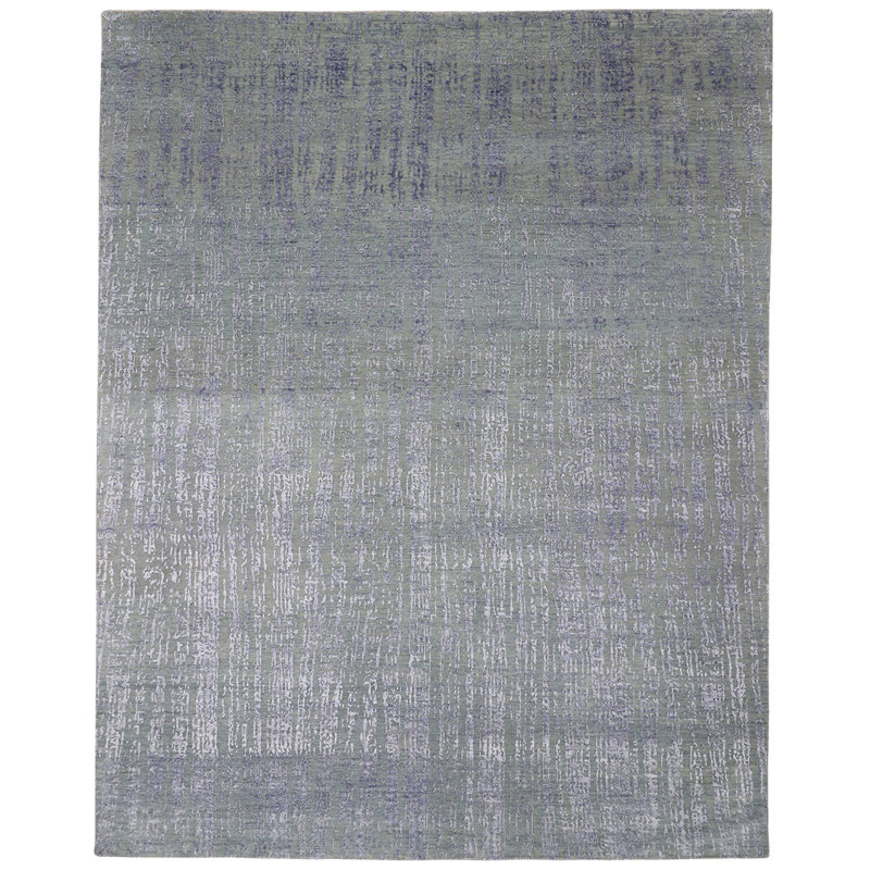 Hand Woven Wool Striped Area Rug, Rectangle 8' x 10'