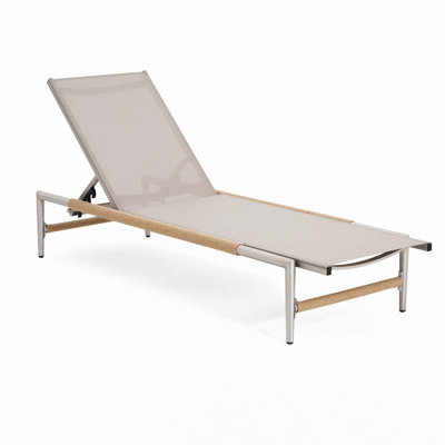 Hargrove Outdoor Patio Aluminun Chaise Lounge, Outdoor Mesh Seat, 1PC