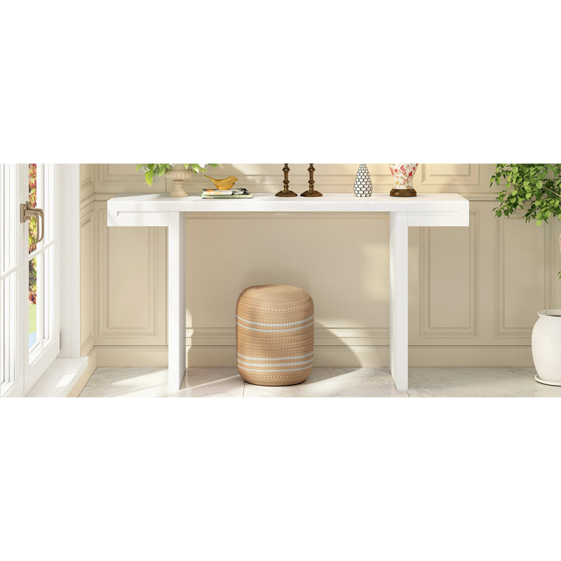 Console de 60 pouces aux lignes géométriques épurées, Blanc