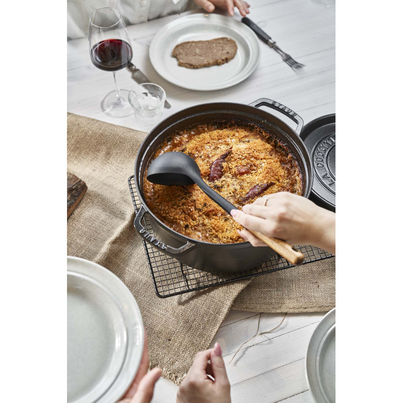 La Cocotte Cast Iron Round Cocotte, Black Matte, 7 quarts