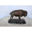 Bison Standing Bronze Statue, Bellaire American Buffalo Sculpture with Marble Base, 11"L x 6"W x 8"H